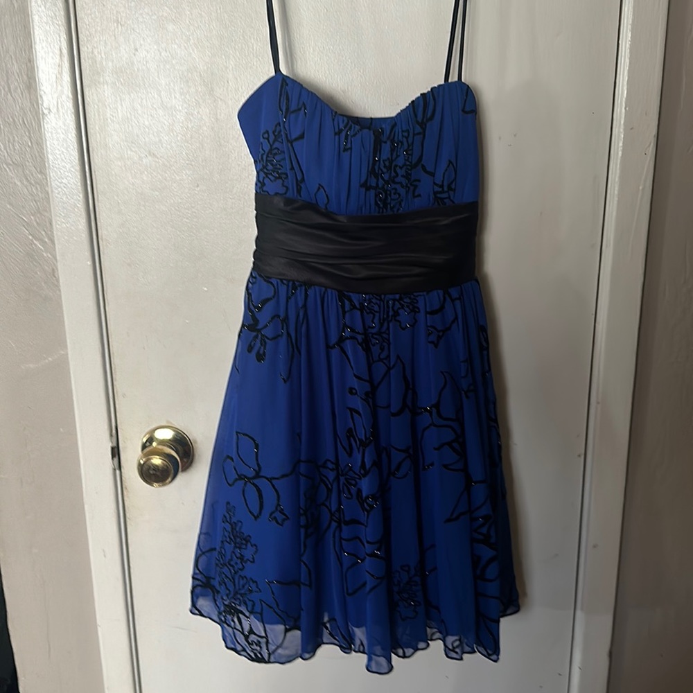 Blue and black HOCO dress